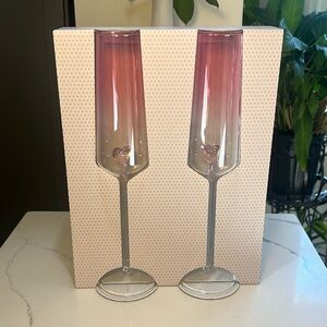 Cupcakes & Cashmere Valentines Heart Glass Flutes - Set Of 2